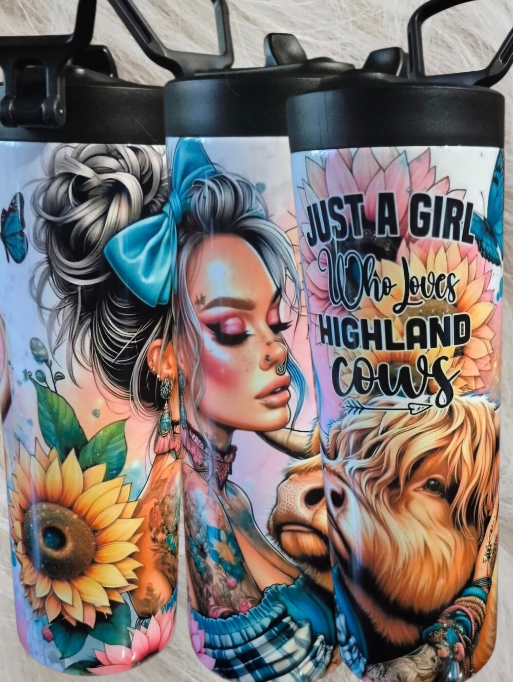 Just A Girl Who Loves Highland Cows Waterbottle